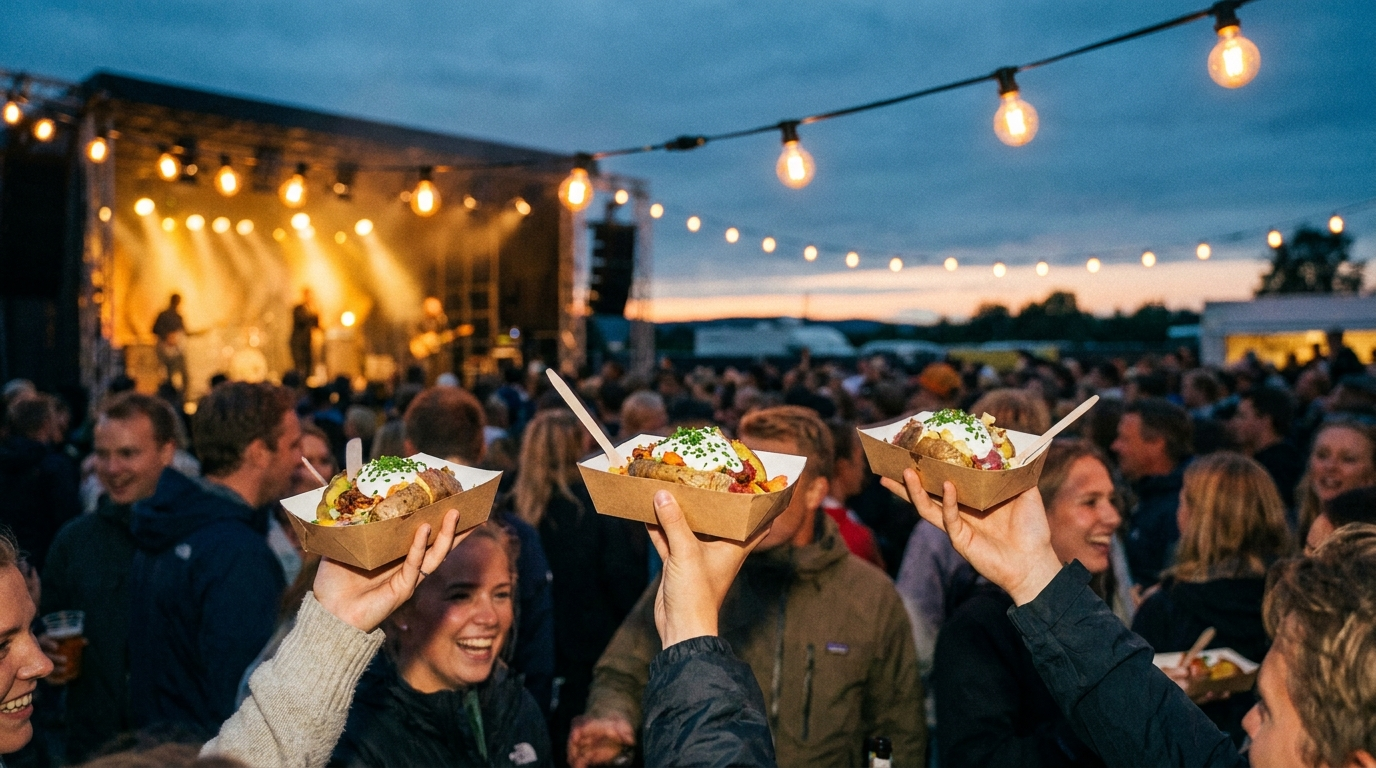 Folk i kø for nattmat