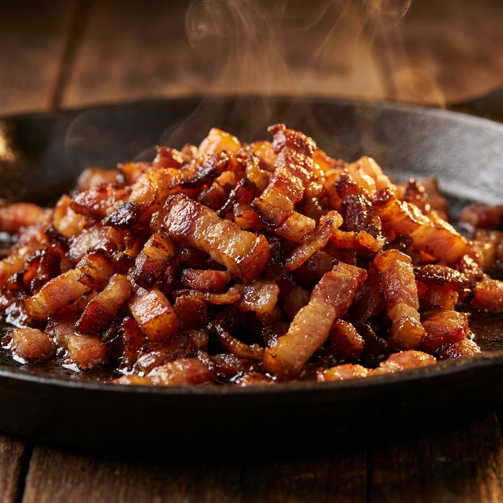 Saftige baconterninger